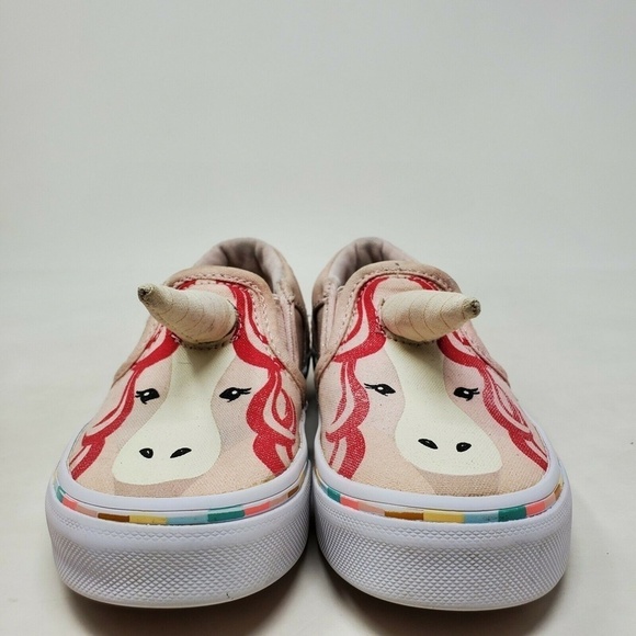 VANS "ASHER" Unicorn Pink Glitter Slip on Shoes US Missy 11 EU 27.5 Girls - Picture 3 of 11